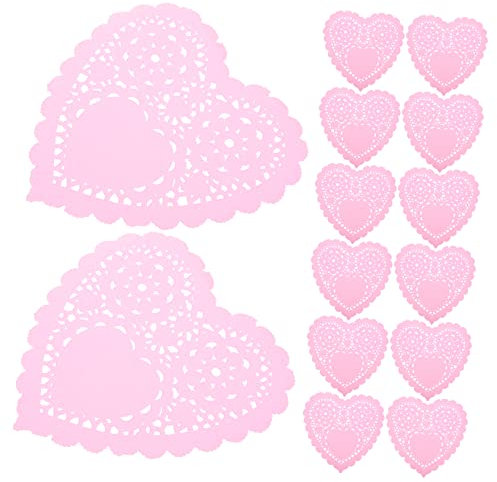 SEWOART Centrini Di Carta A Forma Di Cuore Piccoli Sottobicchieri Per Bevande Decorazioni Da Tavola Per Tovagliette Di Carta Resistenti