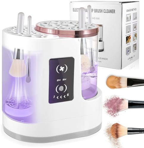 YUFFQOPC Electric Makeup Brush Cleaner and Dryer Set USB Automatic Machine | Hands-Free Operation for Cleaning and Drying,UV Care Function for Travel Home Use, Gift for Women Friend