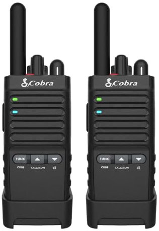 Cobra PX650 Professional Walkie Talkies (2-Pack) – PMR446 Rechargeable Business Two-Way Radios, 300,000 sq. ft/25 Floor Range, Dust Protected and Splashproof (IP54 rating), Black