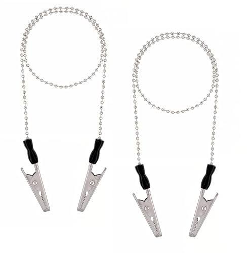 2 pezzi catena portatovaglioli bavaglini clip clip per dentista tovaglioli catena adulto grano catena tovagliolo clip collo con clip in metallo