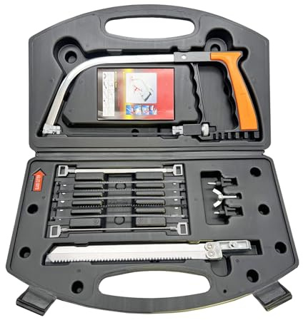 NumRealm Juego de sierras multifunción 12 en 1 con cuchillas adicionales, corte de madera, metal, PVC, azulejos y más, sierra de mano ergonómica en funda de transporte