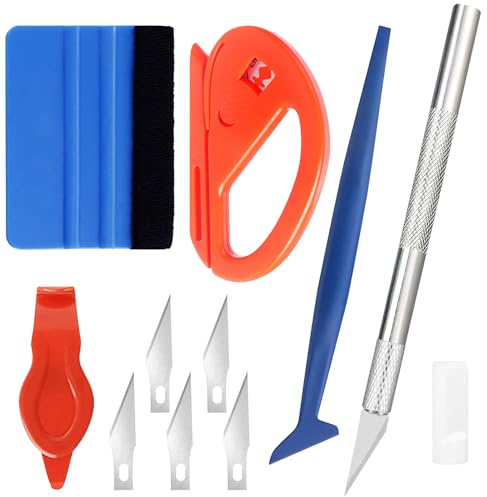 Car Vinyl Wrap Tool kit, 10Pcs Window Film Install Tools Wrap Squeegee Wallpaper Smoothing Tool Felt Squeegee Hard Scraper Vinyl Trimming Tools for Car Wrapping and Install Wallpaper