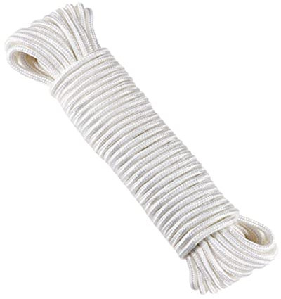 TOYANDONA Flagpole Nylon Rope 6mm Diameter, 24m Weather Resistant Braided Nylon Cord for Flagpole Lifting, Camping Hanging, and Clothesline Use