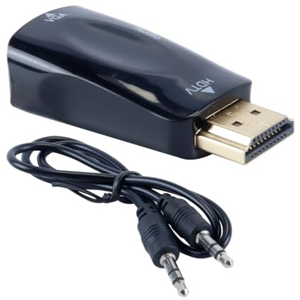 Orivin HDMI till Jack 3.5-adapter, HD 1080P HDMI hona till VGA hona-konverteradapter med 3,5 mm ljudkabel
