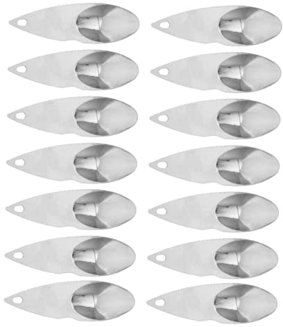 LIFKOME 14pièces Cuillères Kiwi INOX Ustensiles Cuisine Couteaux Dépecer Portable Outils Découpe Pulpes Fruits Faciles à Nettoyer Confort Grip pour Kiwis Avocats Fruits Maison Bureau