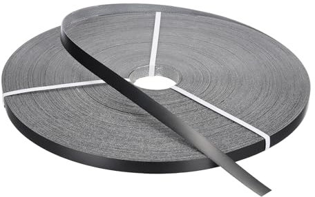 QUARKZMAN Bordo Nero 500 ft x 7/8 pollici Nastro di Bordo in Compensato Pre-incollato Flessibile con Adesivo Termofusibile per il Restauro di Mobili