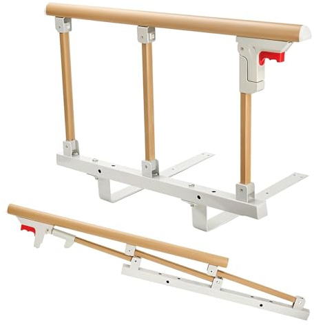 Aolawco Bettgitter für ältere Erwachsene, 67*40cm faltbares Bettgeländer, Hilfsmittel zum Aufstehen für die meisten Betten, Sturzprävention Sicherheitshandgriff für behinderte Senioren