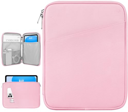 Dadanism 9-11 Custodia Protettiva Borsa Tablet Per iPad (A16) 11, iPad Air 11 M4/M3, iPad Pro 11 M5/M4, iPad 10a Gen 10,9, iPad 9/8/7a Gen 10,2, Galaxy Tab A11+ 11, Tab M11 11, Fiore Rosa