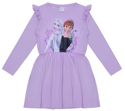 Disney Eiskönigin Mädchen Kleid, Anna und ELSA, Baumwolle, Prinzessinnen Kleid, Offizieller Frozen-Merchandise Artikel