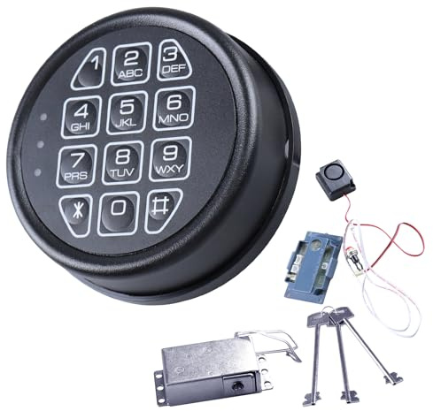 Universal Digital Lock Kit for Gun Safes & Security Boxes: Electronic Keypad, Solenoid Lock, 2 Override Keys, Reset Cable & Alarm Horn | Complete Replacement Set
