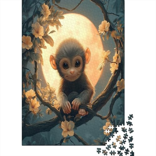 Luna Llena 70x50cm/1000pcs Rompecabezas para Adultos - Monito Entre Flores Juguete De Bricolaje