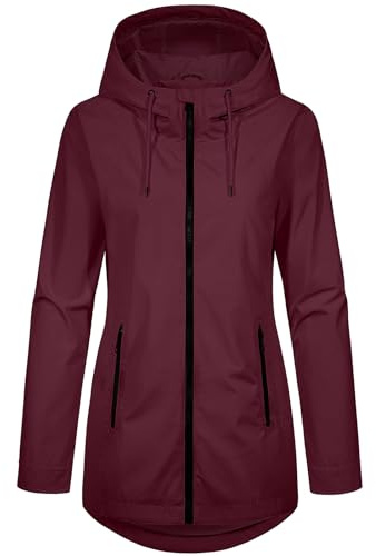 heekpek Veste Femme mi Saison Légère Parka Décontracté Blouson avec Capuche