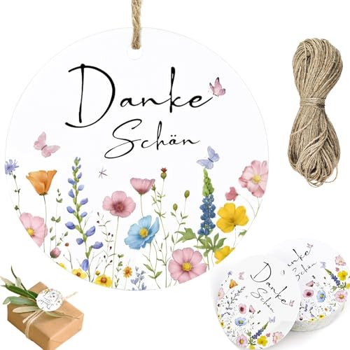 qingmeng Danke Anhänger Klein, 50 Stück Kraftpapier Dankeschön Geschenke Kleines Kommunion Etiketten Tags Danksagung Konfirmation Geschenkanhänger Hochzeit Danke für Die Schöne Zeit Geburtstag Feste