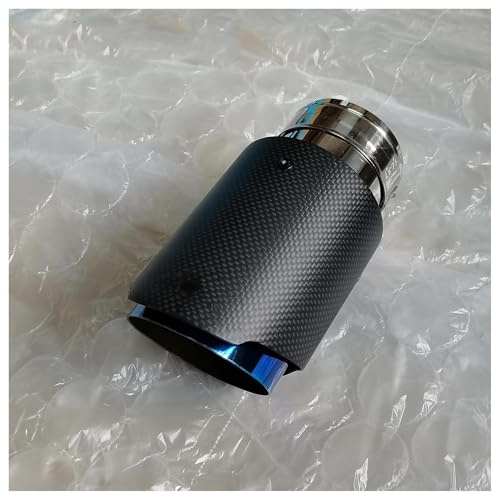 Terminale Scarico Auto 1 Pezzo Di Punte Di Scarico Per Auto In Acciaio Inossidabile Blu, Terminale Di Scarico Del Silenziatore Per Universale Coda Tubo Di Scappamento(70MM IN 114MM OUT)