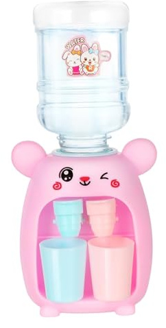 Mini dispensador de agua de juguete 3, 54x7, 28 dispensador de enfriador de agua de animal lindo en miniatura con salidas dobles accesorios para casa de muñecas para niños pequeños