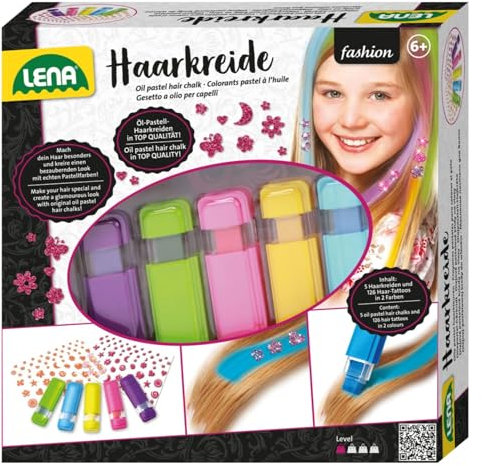 Lena 42536 Fashion Set Haarkreide,6 Jahre to 99 Jahre