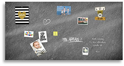 cuadros-lifestyle Markerboard/Magnettafel/Whiteboard aus Acrylglas | Verschiedene Größen | Schieferoptik | inkl. Boardmarker und 10 Supermagneten, Größe:200x100 cm