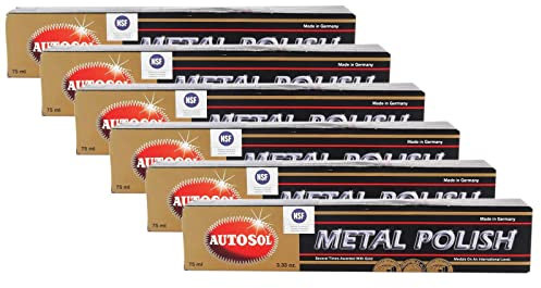 Autosol 6 X Metal Polish Acciaio Cromato Lucido Metallo lucidatura Cromo lucidatura 75 ML