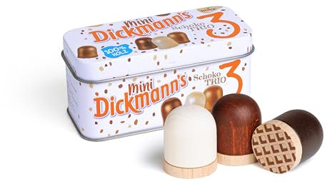 Erzi 13083 Dickmanns aus Holz in der Dose, Kaufladenartikel für Kinder, Rollenspiele