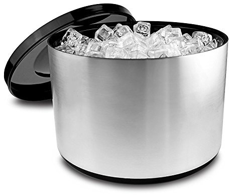 Chabrias Ltd 10 Litre Ice Bucket Brushed Aluminium Effect, Ice Cube Bucket, Ice Buckets for Parties, Bar Accessories, Large Ice Bucket, Beer Bucket, Champagne Ice Bucket, Ice Bucket with Lid