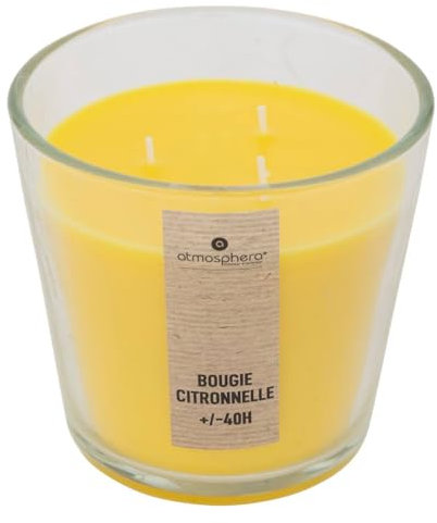 Atmosphera - Bougie parfumée Nina - citronnelle - jaune 500g