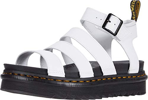 DR MARTENS Femme 3 Strap Sandal, White Hydro, 42 EU