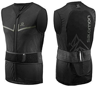 Salomon Herren Ski Rückenprotektor-Weste, Verstellbar, MotionFit, Atmungsaktiv, Flexcell Light Vest, Größe XL,Schwarz, L40863500