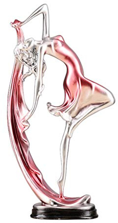 Antcher Anmutige Tanzmädchen-Figur, Kunstharz, Kunsthandwerk, schöne Tänzerin, Statue, bestes Geschenk für Mädchen, Heimdekoration, Schreibtisch-Ornament (Pink)