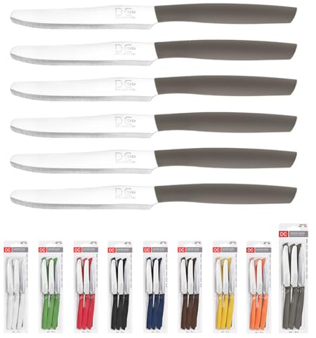 Dc Casa Coltello Tavola P/Tonda 11Cm 6Pz Tortora