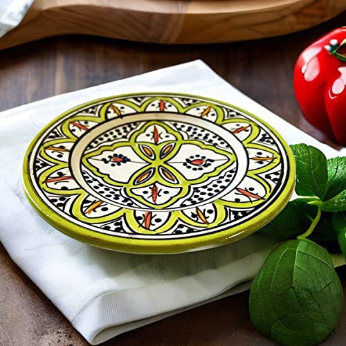 Orientalische Keramikschale Keramikteller Rund Achraf 1 klein | farbige marokkanische Keramik Schale Teller rund aus Marokko | Orient große Keramikschalen flach Geschirr orientalisch handbemalt