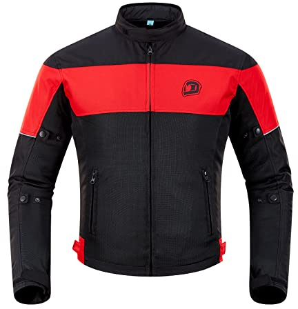 BORLENI Blouson Moto Été Homme en maille Respirant Homologué CE Protections Amovibles aux Coudes et Épaules Niveau 2 Certifié