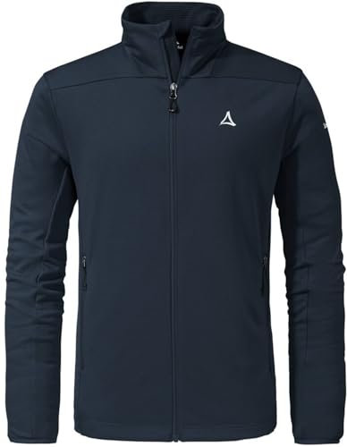 Schöffel Herren Fleece Jacket Svardalen M, schnell trocknende Fleecejacke mit Kragen, funktionales Outdoor Fleece, mit Reißverschluss-Taschen und elastischem Saum, navy blazer, 46