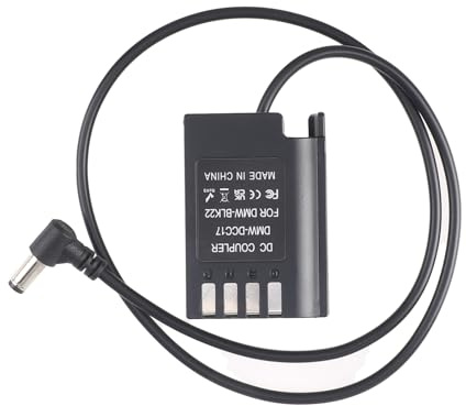 FOTGA DC Maschio a Dummy Batterie DMW-BLK22/DMW-DCC17 Batteria Decodificata Dummy Accoppiatore DC Cavo Adattatore Adattatore per fotocamera Panasonic Lumix S5 DC-S5K S5GK G9 GH5M2 GH5 Mark II GH6