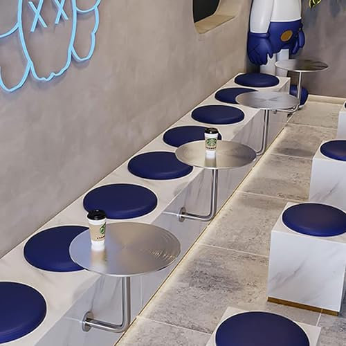 Runder Pub-Bartisch für kleinen Raum, Beistelltisch zur Wandmontage, moderner Wandtisch für Bistro-Café-Dessert-Shop, gewerblicher Esstisch, Freizeit-Couchtische aus Edelstahl ( Size : 40x40x45cm )