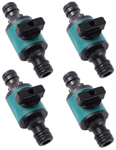 LBB＆ZQQ 4 PCS Hose Pipe Connector Plastic Hose Quick Connectors with Shut Off Valve Double Male Hose Connector Hose Connector Irrigation Pipe Connectors for Agriculture, Garden