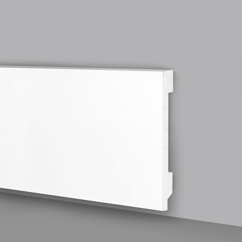 Asta 2 metri lineari Battiscopa in Polimeri 100x15x2000 mm - Zoccolo da cucina resistente agli urti (2 Pezzi da 1000x100x15 mm)