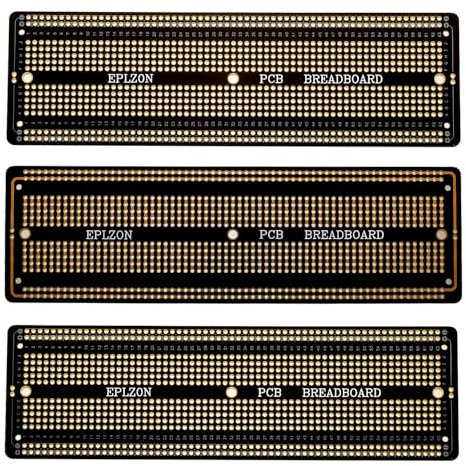 EPLZON 3pcs 6.8x2.05 Breadboard Solderable Prototype PCB Board Kit for Electronics Projects Compatible for DIY Soldering Circuits Projects Prototype Board,Black