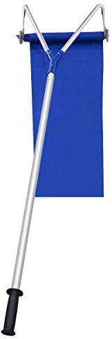 GYMAX Dach Schneerechen, leichte Dach-Schneeräumung mit rutschfestem & Verstellbarer Alu Teleskopgriff 180-661 cm, Schneeschaufel mit Räder, Werkzeug zum Entfernen von Schnee & Blättern