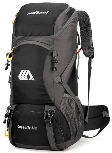 Ezmina Zaino da trekking impermeabile 50 l, per campeggio, escursionismo, viaggio, arrampicata, viaggi, alpinismo, sci, sport all'aria