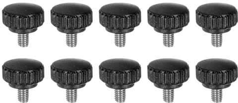 QUARKZMAN 10 Stück Rändelschraube M6 x 8mm Flügelschrauben mit Gewinde, Rundkopf Glitzer Klemmschrauben Befestigungsschraube Klemmknöpfe 22mm Drehknopf für Möbel Modellbau Maschinen Geräte