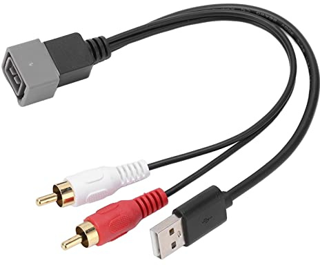 USB Adapter Cable, 8Pin USB Plug AUX Cable for Car Audio CD Player, Cube Juke Versa 2011-2013, ABS+ Rubber + Metal