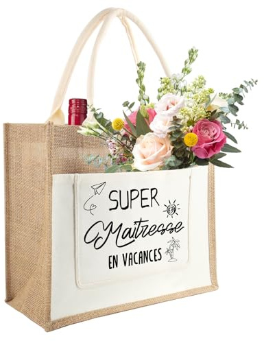 Tarklanda Jutetasche Lehrerin, Jute Shopper Bag als Dankeschön Geschenke, Abschiedsgeschenk Lehrer, Jute Tote Bag Geschenk für Lehrerin, Erzieherin