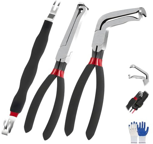 Electrical Connector Disconnect Pliers for Cars, Connector Removal Tools, Car Fuel Line Petrol Clip Pipe Pliers Set, Car Hose Disconnect Tools for Push Tab Style Plugs (Set 2)