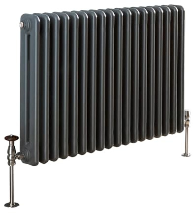 MILANO Anthracite Cast Iron Style Horizontal 2 Column Radiator 600 x 820mm