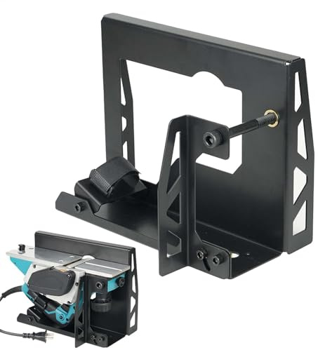 Soporte invertido para cepilladora eléctrica, base de afeitadora de madera resistente, montaje reversible, cepillado resistente, estante de acero ajustable, accesorio de taller para carpintería, corte