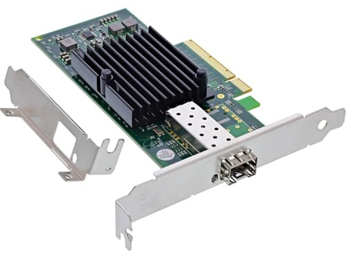 InLine 10-Gigabit Netzwerkkarte, 1x SFP+, PCIe x8, 10 GBASE-T Ethernet LAN Controller, ab Win 7, Server 2008, Linux 2.6, inkl. Low Profile Slotblech, 51130A