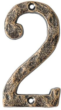 Chiffres maison 5,5 pouces avec vis - Numéro porte en métal moderne en fonte bronze, plaque d'adresse, pour extérieur, boîte aux lettres, appartement, jardin, chambre, poteau, rue, hôtel(2)