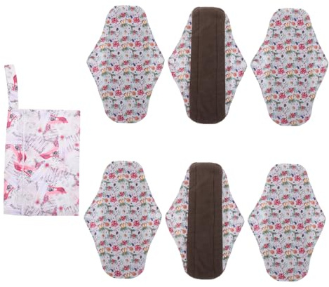 CALLARON 6stücke Wiederverwendbare Menstruationsbinde Aus Waschbar Und Wiederverwendbar Mit Knopf Für Sicheren Sitz Als Damenbinde Slipeinlage Oder Wochenbetteinlage Dünn Atmungsaktiv Und a