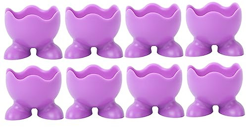 Warmhm Porte-œufs en Silicone 8 Pièces Pieds pour Œufs Durs Et à La Coque, Résistant à La Chaleur, Couleur Aléatoire, Support La Cuisine Polyvalent pour Usage Domestique