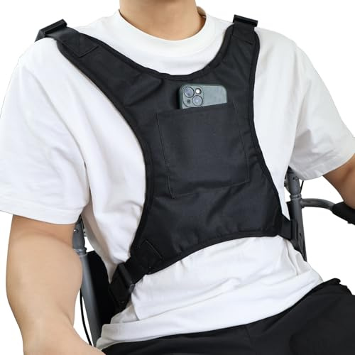 POONGURY Cinturón de seguridad para silla de ruedas, chaleco de apoyo para troncos, cinturón de seguridad para adultos, cinturón de seguridad para personas mayores, chaleco de pecho suave con correas
